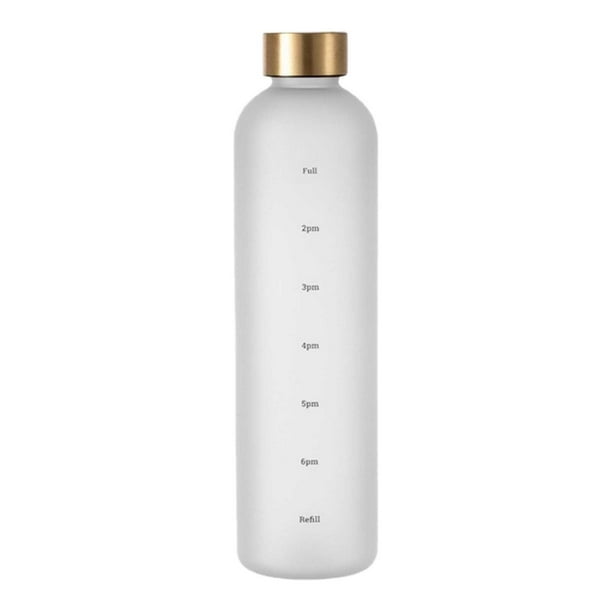 Botella de agua reutilizable 1000ML - Plástico PC con graduaciones y tapa a prueba de fugas - Ligera para deportes, gimnasio y actividades al aire libre
