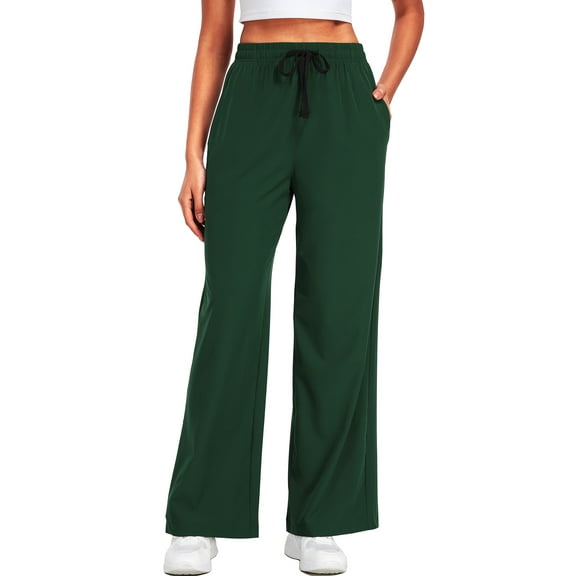 Cadmus Lightweight Wide Leg Pants for Women 30" High Waisted Casual Lounge Travel Work Sweatpants Loose Fit