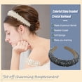 thumbnail image 4 of Qarigey Diademas con cuentas de cristal con purpurina, tocado de punto Flexible para el cabello, tocado para mujer, fiesta, colorido brillante Accesorio para el cabello Plata Qarigey AP010971-08B, 4 of 5