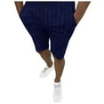 thumbnail image 2 of Turilly Plus Size Shorts for Men Stripe Casual Five-point Pants Suit Shorts with Pockets Button Pants, 2 of 6