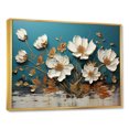 thumbnail image 2 of Designart "Spring Elegance Blue and Gold Flower Beauty II" Floral Framed Wall Art - Traditional Blue Flowers Entryway Framed Wall Art, 2 of 6