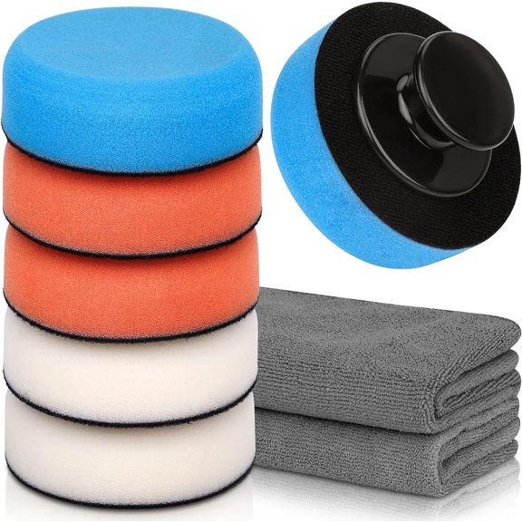YSNOOWE 1Set Car Waxing Sponge Set Assorted Color Polishing Pads for Comprehensive Vehicle Care