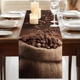 thumbnail image 3 of Coffee Beans Table Runner, Dark Brown Falling Cafe Bean Sacks Modern Washable Cotton Linen Table Runners 70 Inches Long, Dresser Scarf Runner for Dining/Kitchen/Coffee/TV Stands/Cabinets 13''x70'', 3 of 9
