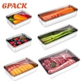thumbnail image 2 of 6 Pack Bacon Cheese Container for Refrigerator, 304 Stainless Steel Airtight Deli Meat Container, Dishwasher Safe Fridge Storage Fruit Lunch Storage with Lids for Fridge, 4 Sizes, 2 of 12