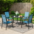 thumbnail image 2 of Summit Living Weatherproof 5-Piece Aluminum And Steel Outdoor Dining Sets, Blue And Black, 2 of 15