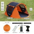thumbnail image 3 of EchoSmile 2-Person Black and Orange Pop Up Camping Tent, 3 of 7