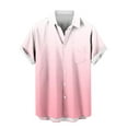 thumbnail image 3 of LWITHSZG Mens Short Sleeve Button Down Shirts Dressy Casual Gradient Collared Blouses Spring Summer Fashion Plus Size Tops with&nbsp;Pocket, 3 of 7