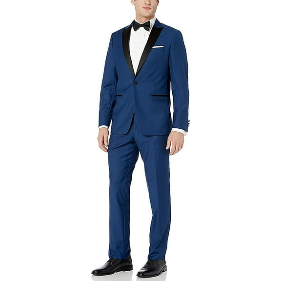 Adam Baker Mens Regular Fit Two-Piece Peak Lapel Tuxedo Suit