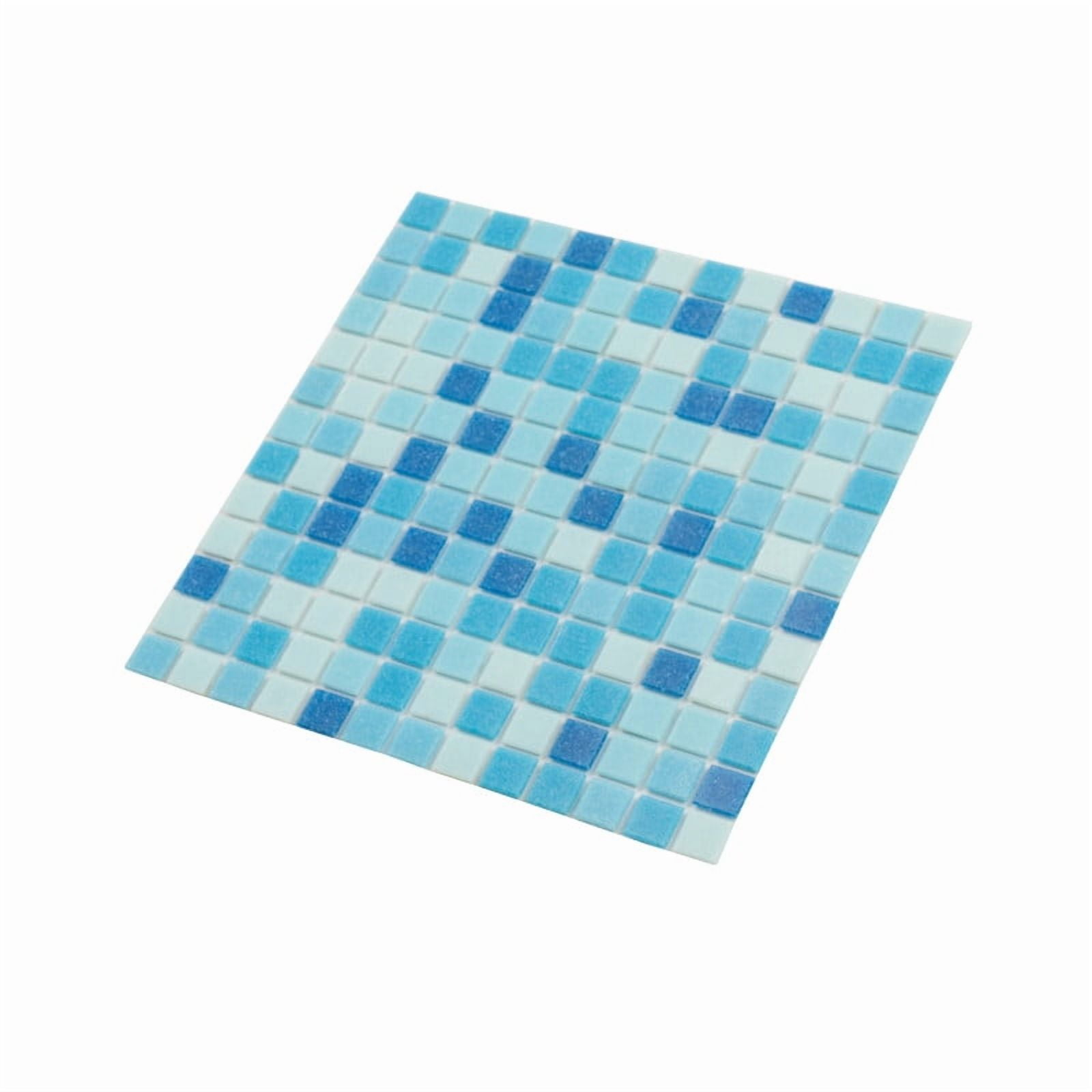 Mingles 12 in. x 12 in. Glossy Blue and White Glass Mosaic Wall and Floor Tile (20 sq. ft./case) (20-pack)