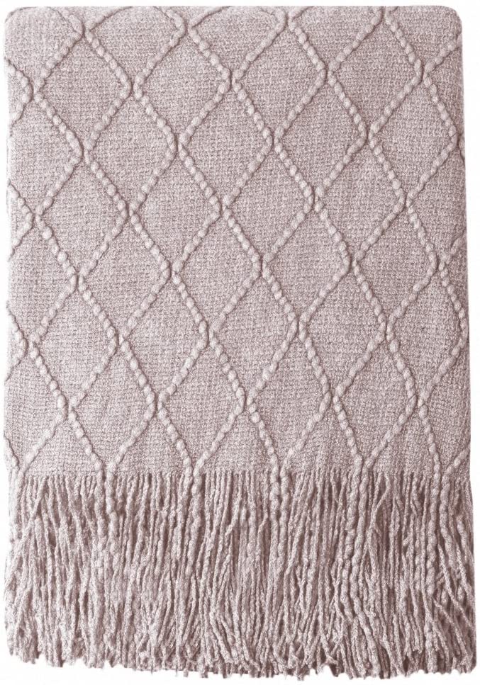 Bourina Decorative Purple Throw Blanket Textured Solid Soft for Sofa