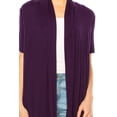 thumbnail image 5 of MOA Collection Women's Asymmetrical Hem Short Sleeves Cardigan, 5 of 6