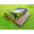 thumbnail image 1 of Rustic Outdoor Tablecloth, Grass Foliage Field with Sunflowers Daisy Hedge Fence Yard Jardin Nature Art, Decorative Washable Fabric Picnic Table Cloth, 58 X 84 Inches,White Green Blue, by Ambesonne, 1 of 2