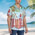 thumbnail image 5 of Bixox Men's Hawaiian Shirts Men's Christmas Birds Print Short-Sleeve Shirt-Medium, 5 of 8