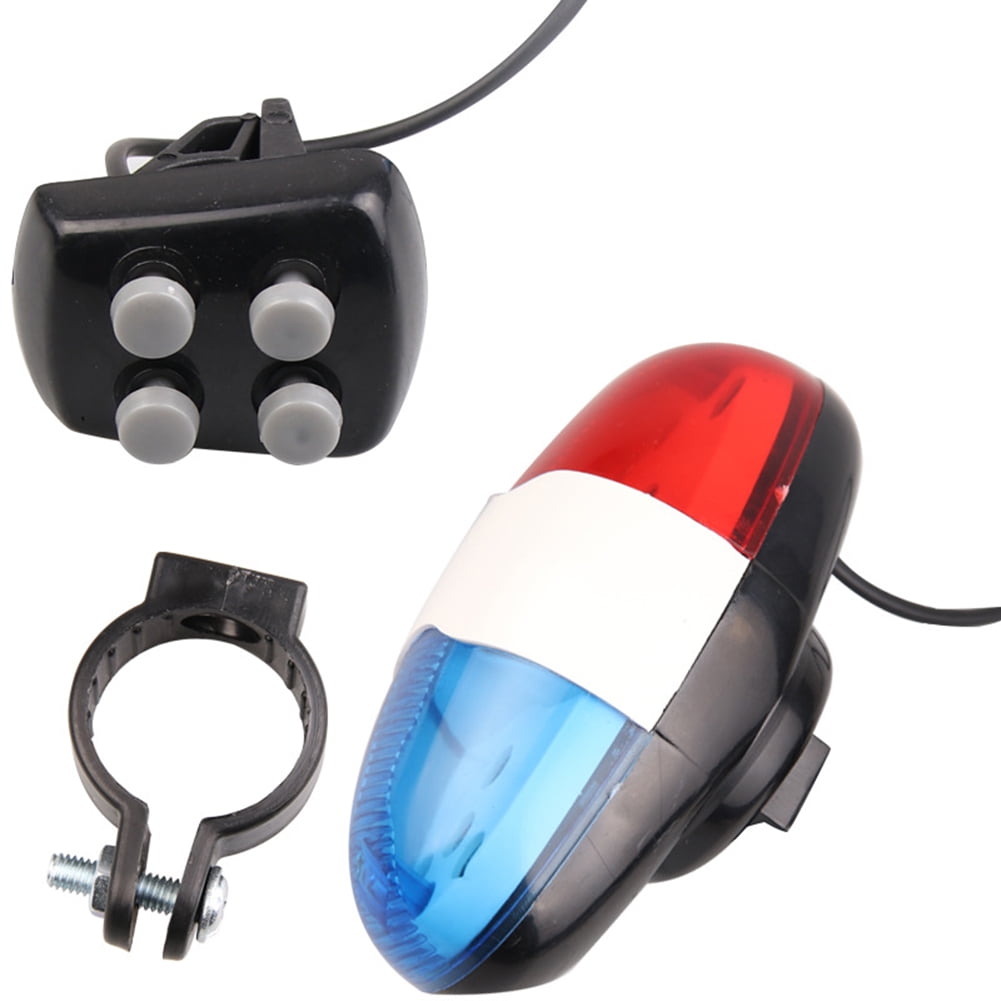 Bike Light with Siren 5 LED Bicycle Light Electric Horn Siren Horn 4 Sounds Trumpet Bell Police Sound Light