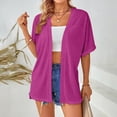thumbnail image 2 of HCYSFG Womens Side Slit Cardigan Open Front Short Sleeve With Pockets Lightweight Duster Loose Fit Casual Summer Travel Layering Cover Up, 2 of 6