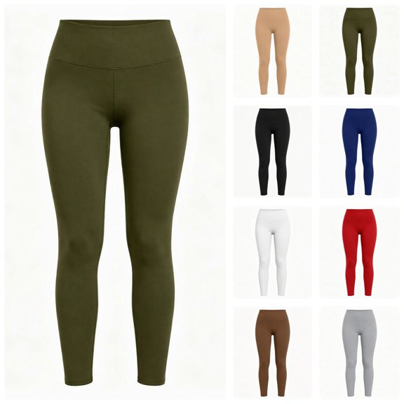 Sakuulaan Plus Size Thermal Leggings for Women Winter Warm Soft Pants High Waist Bottom Soft Casual Yoga Trousers