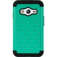 thumbnail image 2 of DreamWireless Dual Layer Hybrid Rubber Coated Hard Plastic/Soft Silicone Case Cover With Diamond For Samsung Galaxy Ace 4 LTE, Green/Black, 2 of 4