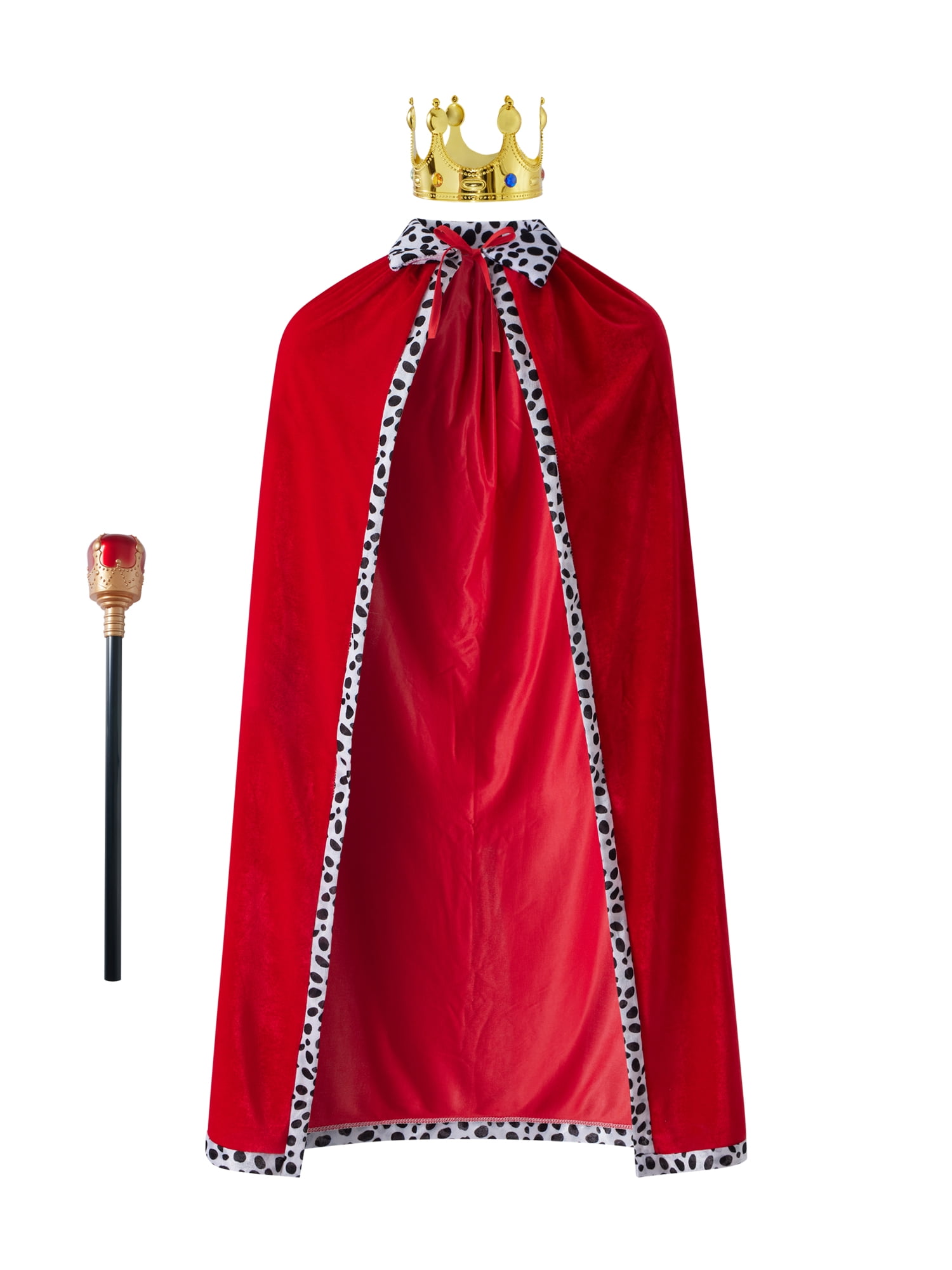 One Opening King Costume For Kids Robe Crown Scepter Set Boys Royal Prince  Cape Dress Up Cosplay - Walmart.Com