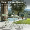 thumbnail image 5 of GRANDPATIO 3-Piece Foldable Bistro Set with Round Table,  All-Weather Steel Frame, No Assembly, Multi-Color Outdoor Patio Furniture for Garden/Beach, Garden-Pea Green, 5 of 6