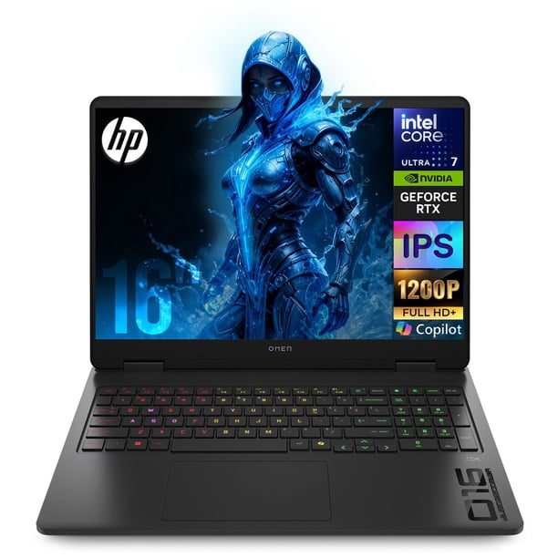 Laptop AI PC Gamer HP Omen GeForce RTX 5060 8GB DLSS Core Ultra 7 255H NPU 16GB DDR5 1TB SSD 16" IPS FHD+ 144Hz Teclado Ingles