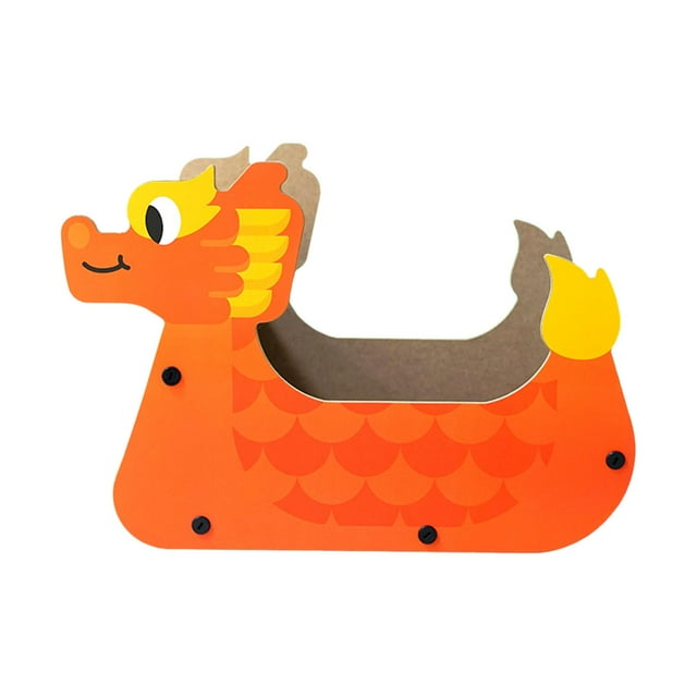 Rascador para gatos, cartón con forma de barco Dragón, tablero rascador para gatos, sofá, nido duradero, cama par gatos, garra de molienda