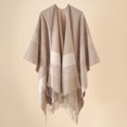 thumbnail image 2 of Xfvqtps Women Cape Tassels Plaid Printing Classical Wool Thickened Warm Loose Windproof Coldproof Warm Winter Cardigan Shawl Wraps Coffee, 2 of 6