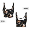thumbnail image 3 of Sikiie Lilies Flowers Print Strappy Sports Bra for Women Padded Push Up Sports Bra Athletic Running Sports Bra Workout Bra Yoga Bra, 3 of 5
