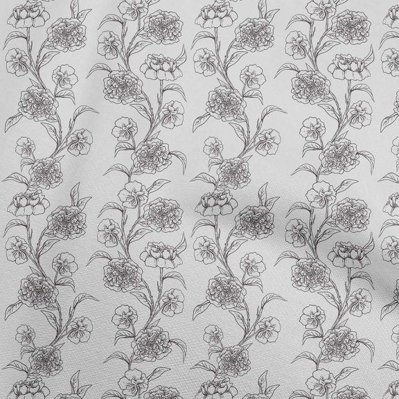 oneOone Viscose Chiffon Light Gray Fabric Asian Floral Quilting Supplies Print Sewing Fabric By The Yard 42 Inch Wide