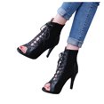 thumbnail image 4 of AXXD Black Sandals for Women Strappy Sandals Summer Shoes Sandals Slim High Heels Sandals Outwear, 4 of 6