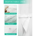 thumbnail image 3 of No Hook Shower Curtain with Snap in Liner, Teal Green White Ombre Geometric Trellis Morrocan Hotel Shower Curtains for Bathroom, Washable Shower Curtain Liner Set with Mesh Top Window, 60"x72", 3 of 6