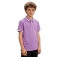 thumbnail image 4 of Boys Polo Shirts Short Sleeve Kids Purple Button down Shirt Summer Top Teen Boy Shirts Size 13-14 Years, 4 of 5