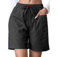 thumbnail image 3 of Omen Casual Shorts Drawstring Comfy Elastic Waist Shorts Summer Pull on Short with Pockets Black XXL, 3 of 7