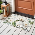thumbnail image 5 of Rectangle Area Rug 2x3ft,Watercolor Flower on Vintage Letter Washable Carpet Non-Slip Runner Accent Rugs Indoor Floor Mat for Bedroom Living Room Decor,Spring Green Leaves, 5 of 9