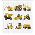 thumbnail image 3 of Ambesonne Construction Shower Curtain, Big Vehicles Art, 69"Wx75"L, Yellow Grey White, 3 of 3