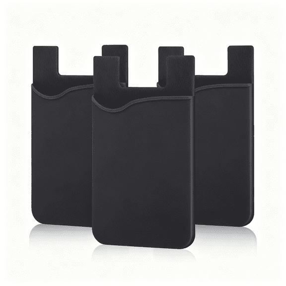 GJX Adhesive Phone Card Holder,3Pcs Silicone Stick-On Wallet Id/Credit Card Holder Pouch Sleeve Self Adhesive Sticker Case for Iphone 17 16 15 14 13 12 Pro Max,Ipad, ,Tablet