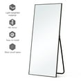thumbnail image 6 of Oversized Floor Mirror Full Length Mirror with Stand Large Wall Mounted Mirror Aluminum Alloy Frame (Black, 71" x 32"), 6 of 7