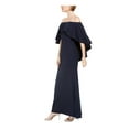 thumbnail image 3 of VINCE CAMUTO Womens Navy Ruffled Bell Sleeve Off Shoulder Full-Length Formal Mermaid Dress 4, 3 of 5