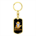 thumbnail image 4 of Bitcoin Peace Astronaut Crypto Stainless Steel or 18k Gold Premium Swivel Dog Tag Keychain, 4 of 16