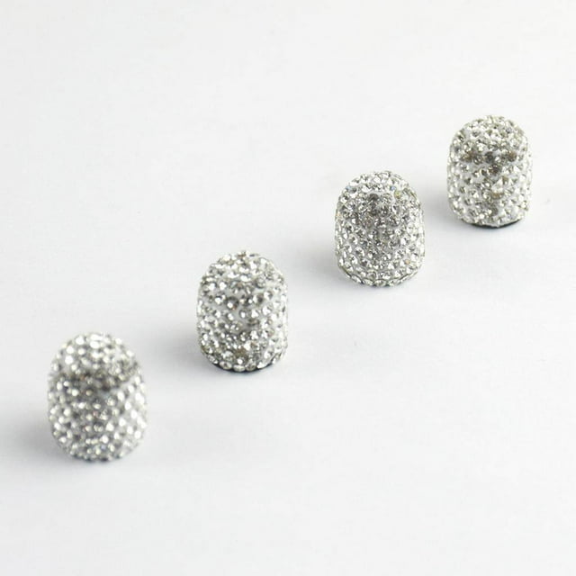 ziyahi 4Pcs/Lot Rhinestone Car Tire Valve Caps Diamond Shining Dustproof Caps White