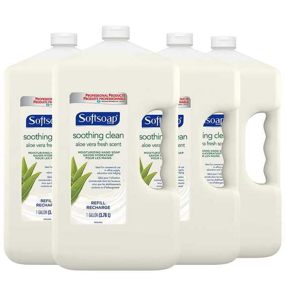 Softsoap Liquid Hand Soap Refill | Soothing Clean | Aloe Vera Fresh Scent | 1 gallon | Pack of 4 (OLD FORMULA)