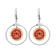 thumbnail image 1 of Rojo Redondo patrón calabaza de Halloween Los pendientes cuelgan del aro de la joyería del círculo de la gota Unbranded M, 1 of 3