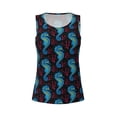 thumbnail image 4 of Gaeub Blue Seahorse Women's Workout Tank Tops Lightweight Sleeveless Shirts for Women for Athletic Running Tennis Yoga - Large, 4 of 9