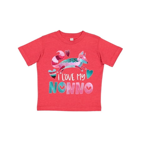 

Inktastic I Love My Nonno Pink and Blue Fox with Hearts Gift Toddler Boy or Toddler Girl T-Shirt