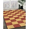 thumbnail image 2 of Ahgly Company Indoor Round Abstract Orange Checkered Area Rugs, 8' Round, 2 of 6