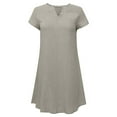 thumbnail image 3 of MELDVDIB Plus Size Women Summer Casual T-Shirt Dresses Loose Plain Tank V-Neckline Short Sleeve Straight Dress, Gift on Clearance, 3 of 8