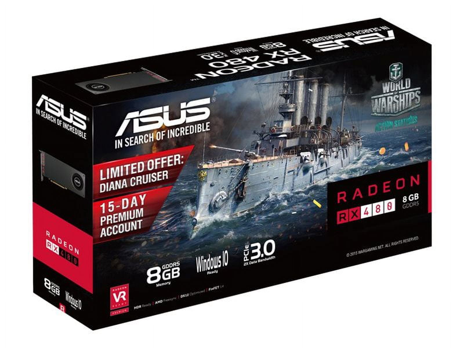 Asus AMD Radeon RX 480 Graphic Card, 8 GB GDDR5