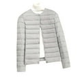 thumbnail image 6 of Arnsht Women's Quilted Lightwight Puffer Jacket, Collarless Down Jacket Coats with Pockets, Warm Jacket Winter Coat Gray XL, 6 of 7