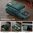 thumbnail image 2 of Magnetic Detachable Wallet Case For iPhone 12 Pro Max, 2-in-1 Folio Back Flip Kickstand Cover with RFID Blocking Credit Card Slots & Cash Bag, Shockproof TPU Bumper Phone Case, Green, 2 of 11