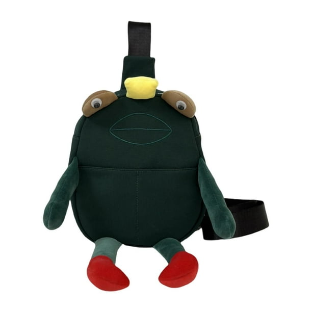 Bolso bandolera de rana, cómodo y creativo monedero de viaje con forma de animal Verde oscuro