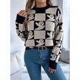 thumbnail image 4 of Women'S Round Neck Long Sleeve Sweater Loose Knitted Autumn and Winter Trend Fashion Casual Pullover Tops L, 4 of 9